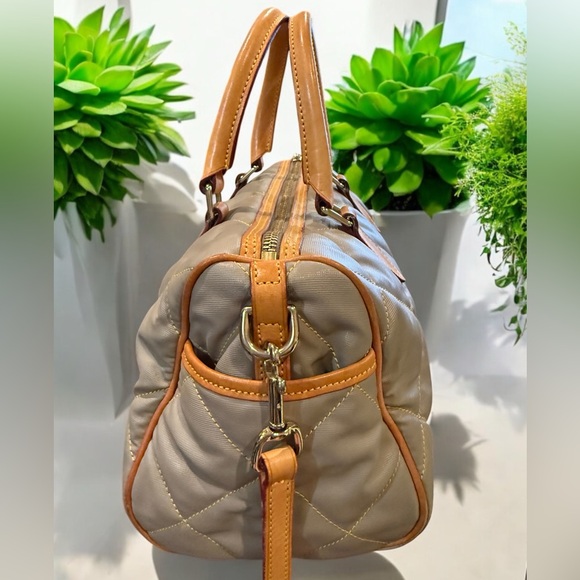Dooney & Bourke Khaki Quilted Convertible Satchel Crossbody Made in 🇺🇸12”x8” - Picture 9 of 11